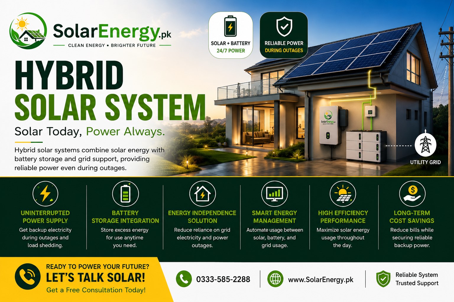 Hybrid solar systems by solarenergy.pk 0333-5852288